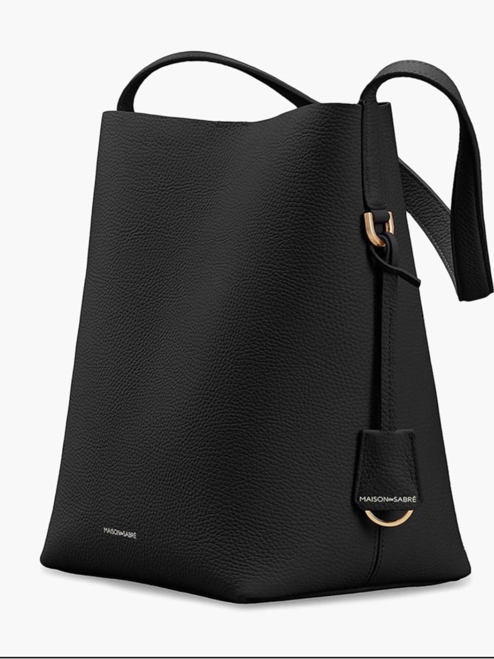 Maison de Sabre Black Leather bucket Bag smoking home like new with 2 charms - Picture 11 of 15